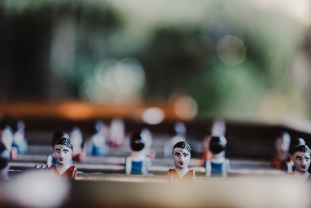 A closeup shot of the figures of table football - Photo, image
