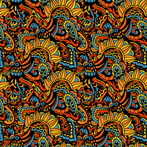 Цветочный векторный рисунок без швов красочные каракули
 - Вектор,изображение