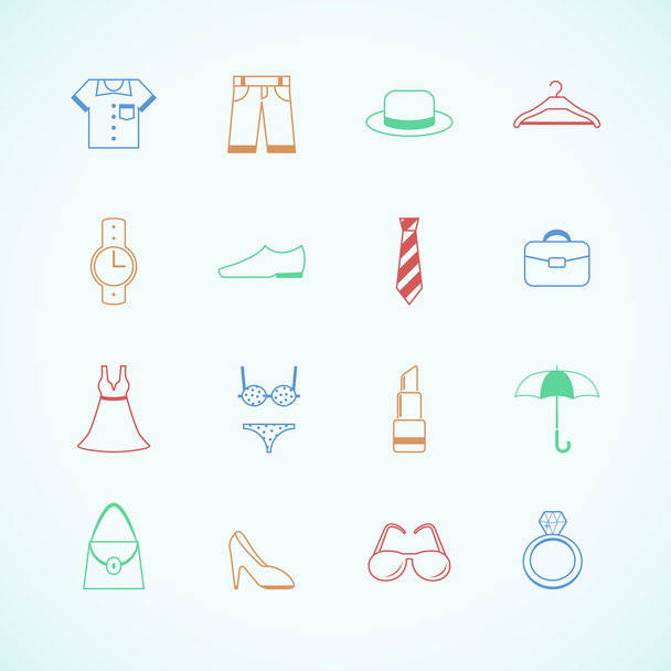 Clothes accessories pictograms - Vector, Image