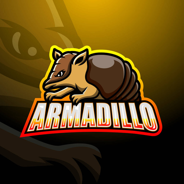 Illustration vectorielle du logo Esport de mascotte Armadillo - Vecteur, image