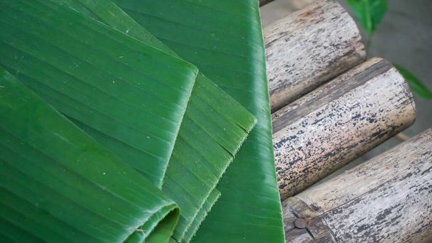 banana leaves for traditional food wrapping - Photo, Image
