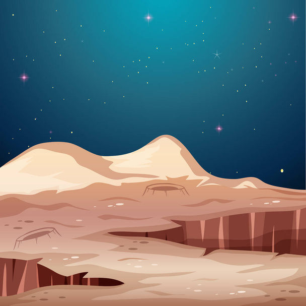Mars espace surface paysage illustration - Vecteur, image