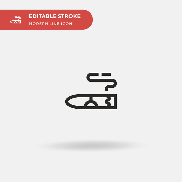 Cigar Simple vector icon. Illustration symbol design template for web mobile UI element. Perfect color modern pictogram on editable stroke. Cigar icons for your business project - Vector, Image