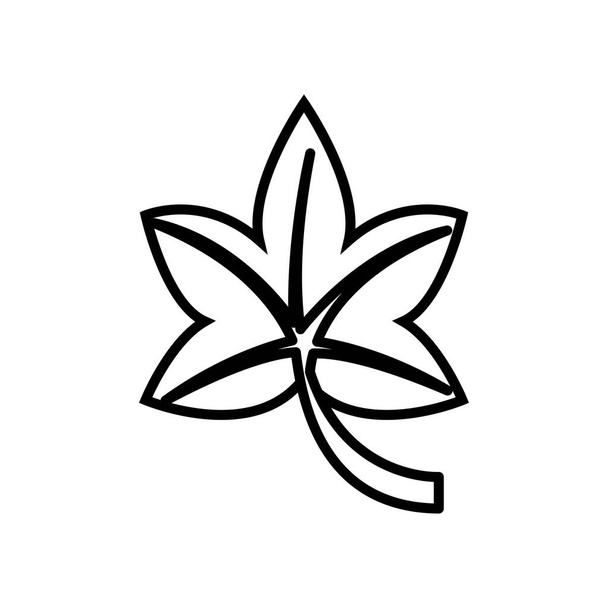 autumn leaf line style icon - Вектор,изображение