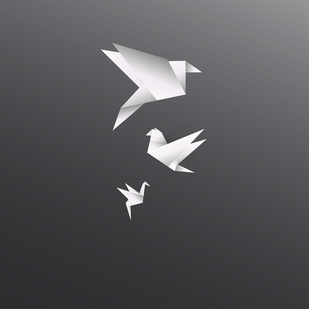 Origami pájaro de papel sobre fondo abstracto
 - Vector, imagen