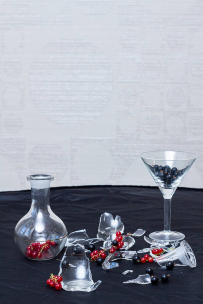 black currant in glassware upright - Foto, imagen