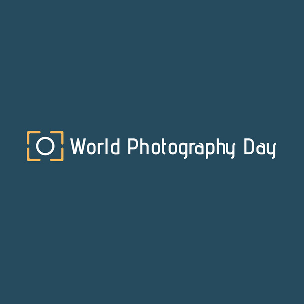 Vektor illusztráció a téma a fotográfia világnapja augusztus 19. Díszített fotográfia ikon. - Vektor, kép