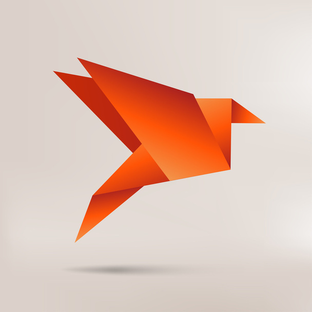 Origami kağıt kuş arka plan üzerinde - Vektör, Görsel