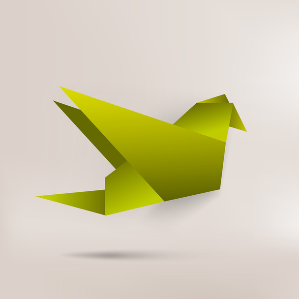 Origami pájaro de papel sobre fondo abstracto
 - Vector, Imagen