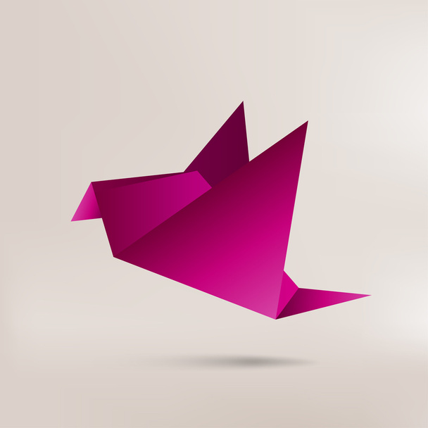 Origami paper bird on abstract background - Vector, Image