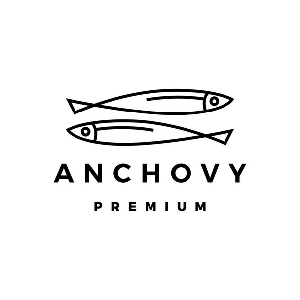 anchoa logo vector icono ilustración - Vector, Imagen