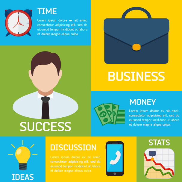 Flat Business Infographic Background - Vector, afbeelding