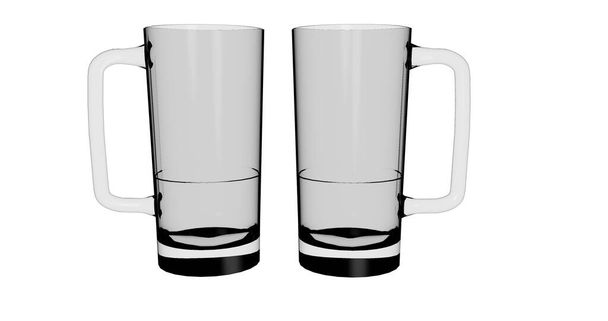 3d rendering. Beer glass. - Foto, afbeelding
