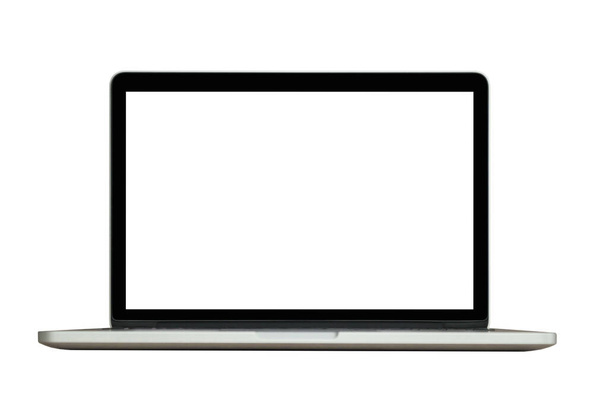 Computer portatile con schermo vuoto isolato su sfondo bianco - Foto, immagini