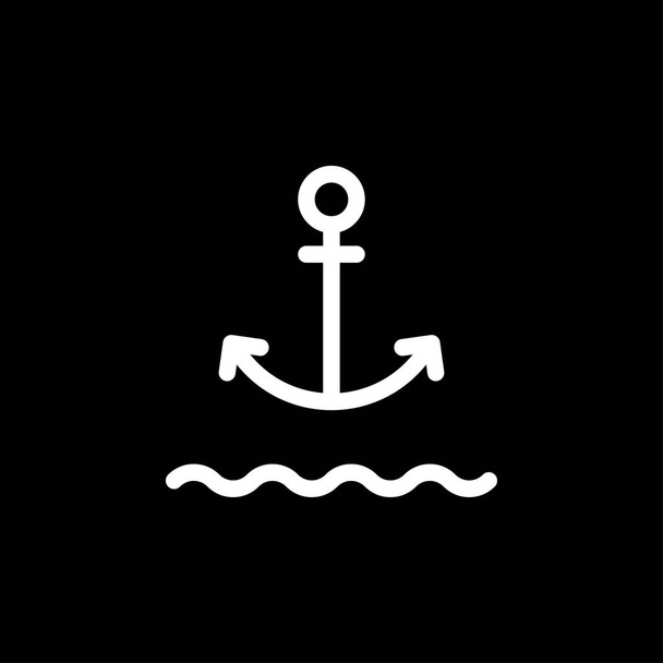 Anchor icon. Anchored flat vector icon for apps - Vector, Image