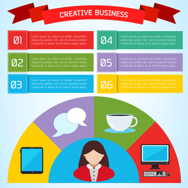 Flat Business Infographic Background - Vector, Image