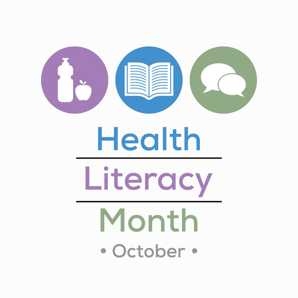 Vektorillustration zum Thema des Monats Gesundheit und Alphabetisierung, der jedes Jahr im Oktober beobachtet wird. - Vektor, Bild