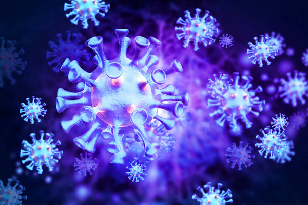 Вірусна клітина на науковій основі. 3d ілюстрація
 - Фото, зображення