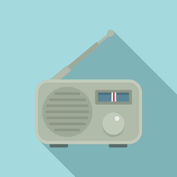 Portable radio icon, flat style - Διάνυσμα, εικόνα