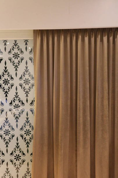 elegant fabric curtain decoration in room    - Photo, image