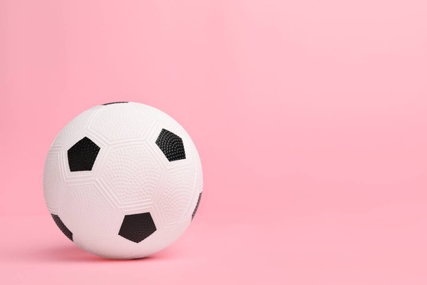 Soccer ball on color background - Фото, изображение
