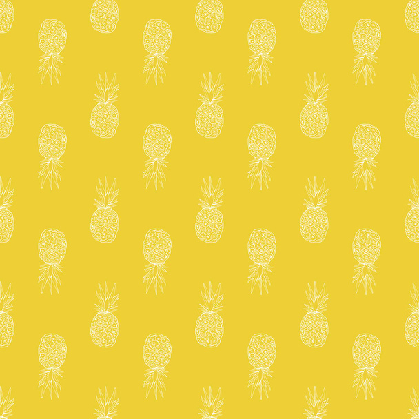 Pineapples seamless pattern for your design:fabrics, scrapbooking, wallpaper.  - Vektör, Görsel