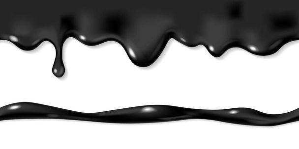 Líquido negro que gotea sin costuras - Vector, imagen
