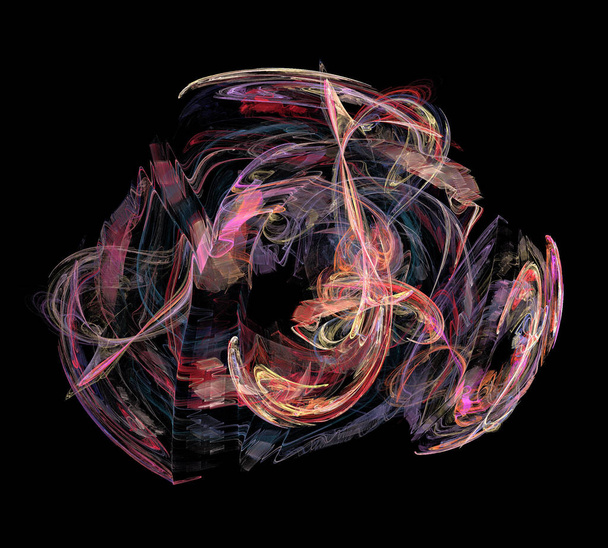 image of one Digital Fractal on Black Color - Foto, afbeelding