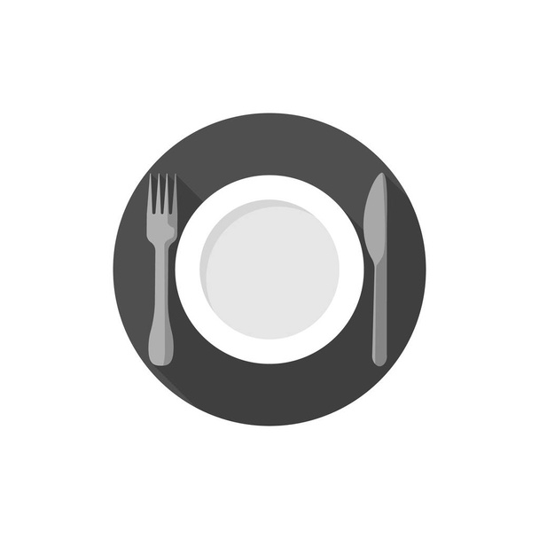 Plochý design Prázdný talíř s vidličkou a nožem - Vektor, obrázek