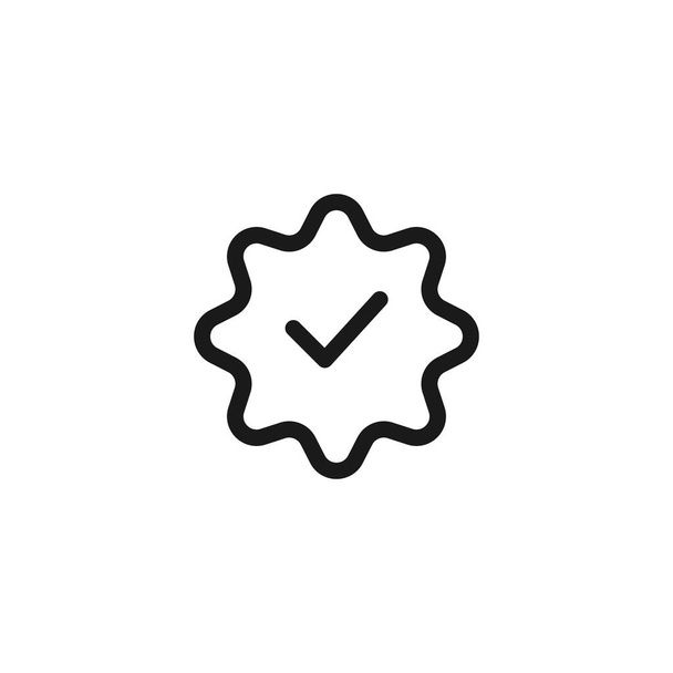 Icono de insignia de verificación. Aprobado símbolo moderno, simple, vector, icono para el diseño del sitio web, aplicación móvil, ui. Ilustración vectorial - Vector, imagen
