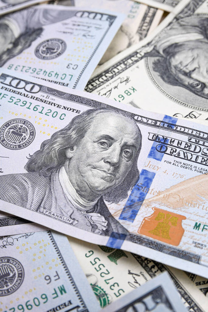 Háttér-val pénz amerikai száz dollár bankjegyek - Fotó, kép