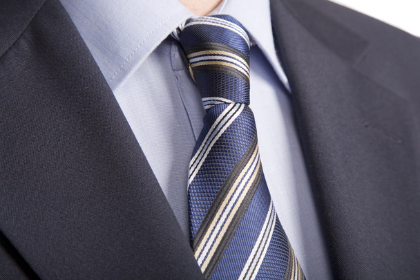 Business Power, zbliżenie, kurtka męska, bluzka z niebieskim krawatem - Zdjęcie, obraz
