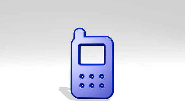 telefono cellulare blackberry icona 3D ombra casting. Illustrazione 3D. design e sfondo - Foto, immagini