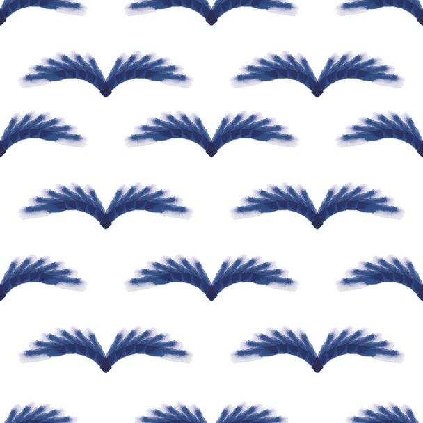 Διάνυσμα μπλε φύλλα, φτερά, πουλιά χωρίς ραφή μοτίβο - Διάνυσμα, εικόνα