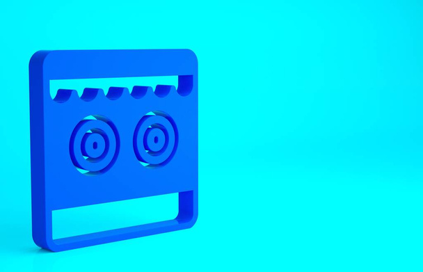 Blue Shooting gallery icon isolated on blue background. Minimalism concept. 3d illustration 3D render. - Photo, Image