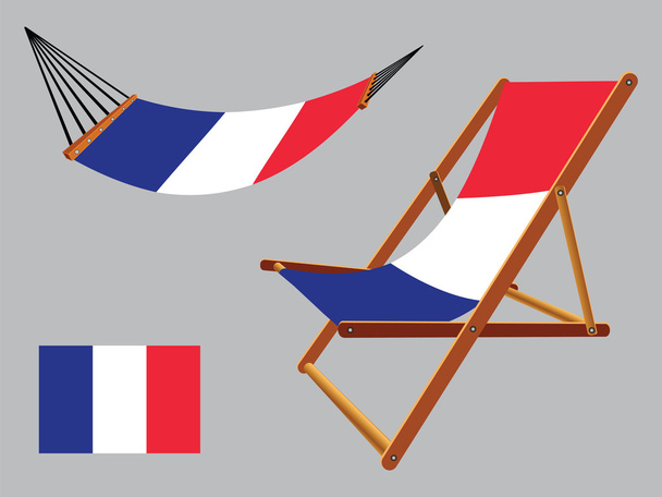 france hammock and deck chair set - Vecteur, image