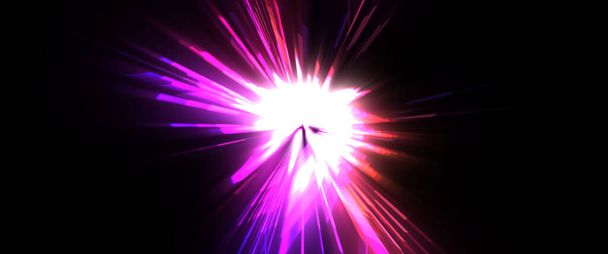 Fütürist mercek patlaması. Parlayan parçacıkları ve çizgileri olan ışık patlaması yıldızı. Güzel soyut ışın arkaplanı. - Fotoğraf, Görsel
