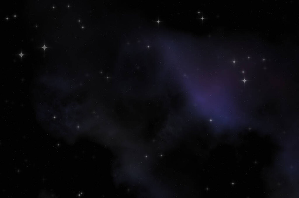 Hvězdné pole v galaxiálním prostoru s barevnou mlhovinou. Sci fi pozadí hlubokého vesmíru. Ethereal wallpaper. - Fotografie, Obrázek
