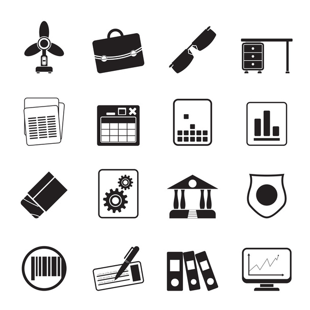 Silhouette Business and Office Icons - Vecteur, image