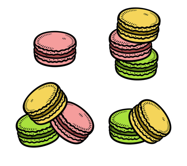 Macaroon set. Collection icon macaroon. Vector  - ベクター画像
