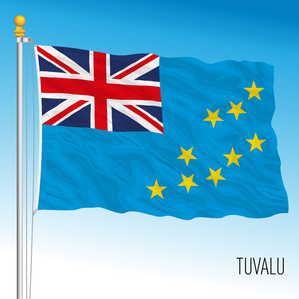 Bandera nacional oficial de Tuvalu, oceanía, ilustración vectorial - Vector, imagen