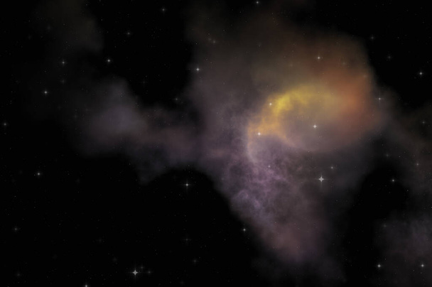 Зоряне поле в галактичному просторі з різнокольоровою туманністю. Науковий фон глибокого космосу. Ефірні шпалери
. - Фото, зображення