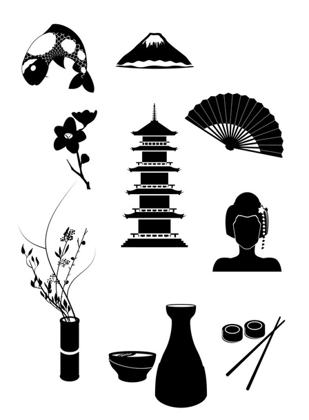 iconos de Japón
 - Vector, Imagen