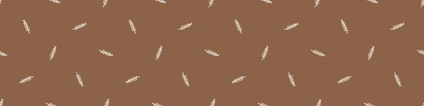 Seamless background simple forest tree gender neutral baby border pattern. Simple whimsical minimal earthy 2 tone color. Kids nursery decor edging fashion ribbon trim. - Vector, Image