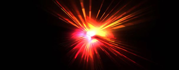 Futuristic lens flare. Light explosion star with glowing particles and lines. Beautiful abstract rays background. - Photo, Image