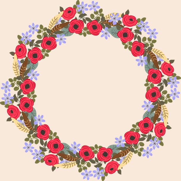 Seamless plants pattern with antique folk flowers. Shabby chic style millefleurs. Floral background for textile, wallpaper, covers, surface, print, wrap, scrapbooking, decoupage - Vektor, Bild