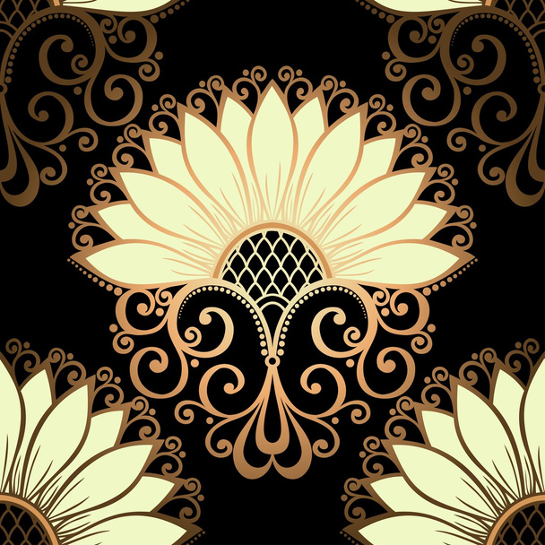 Seamless Ornate Floral Pattern - Vektor, Bild
