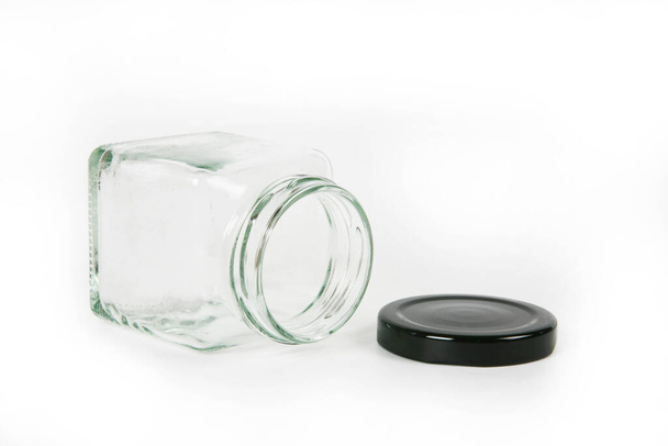 白い背景のガラス瓶  - 写真・画像
