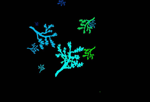 ダークブルー、枝を持つ緑のベクトルの自然な背景。葉や枝のあるエレガントな明るいイラスト。手描きのウェブ、チラシのデザイン. - ベクター画像