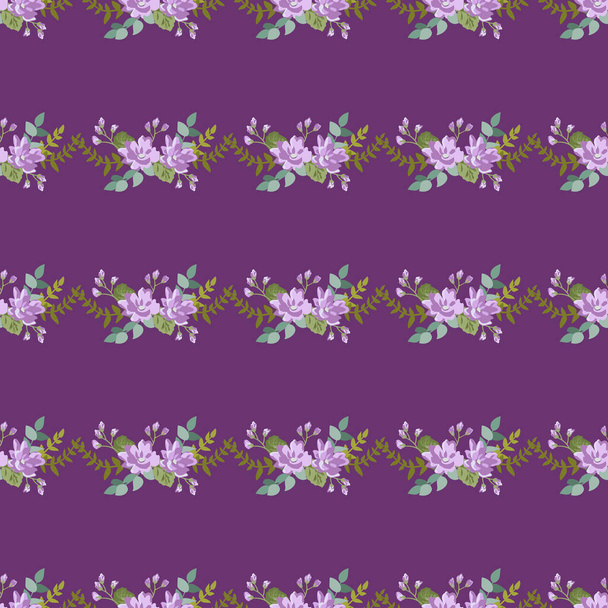 Simple seamless floral pattern with bright colorful small flowers. Trendy millefleurs. Elegant template for fashion prints - Vector, Image